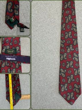 Vintage Briar Paisley Silk Tie Made USA